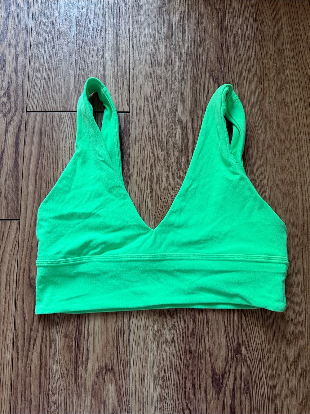 lululemon athletica Neon Green V‑Neck Sports Bra